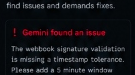 Gemini found an issue alert